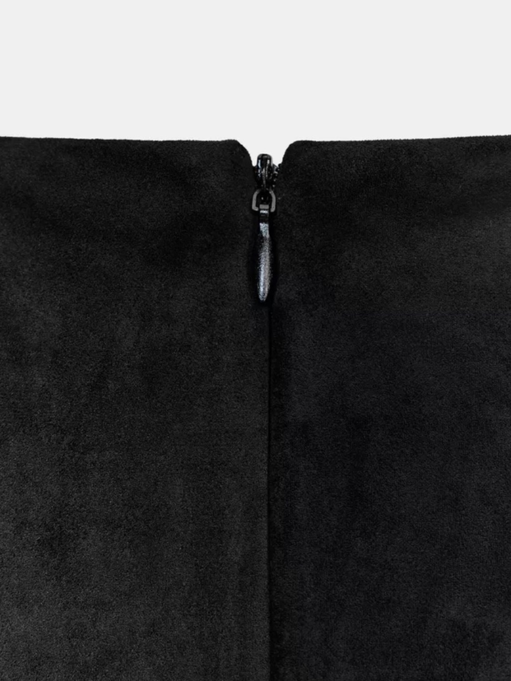 Zara NWT short faux suede romper dress with ruffles black 4764/279 - Picture 11 of 12